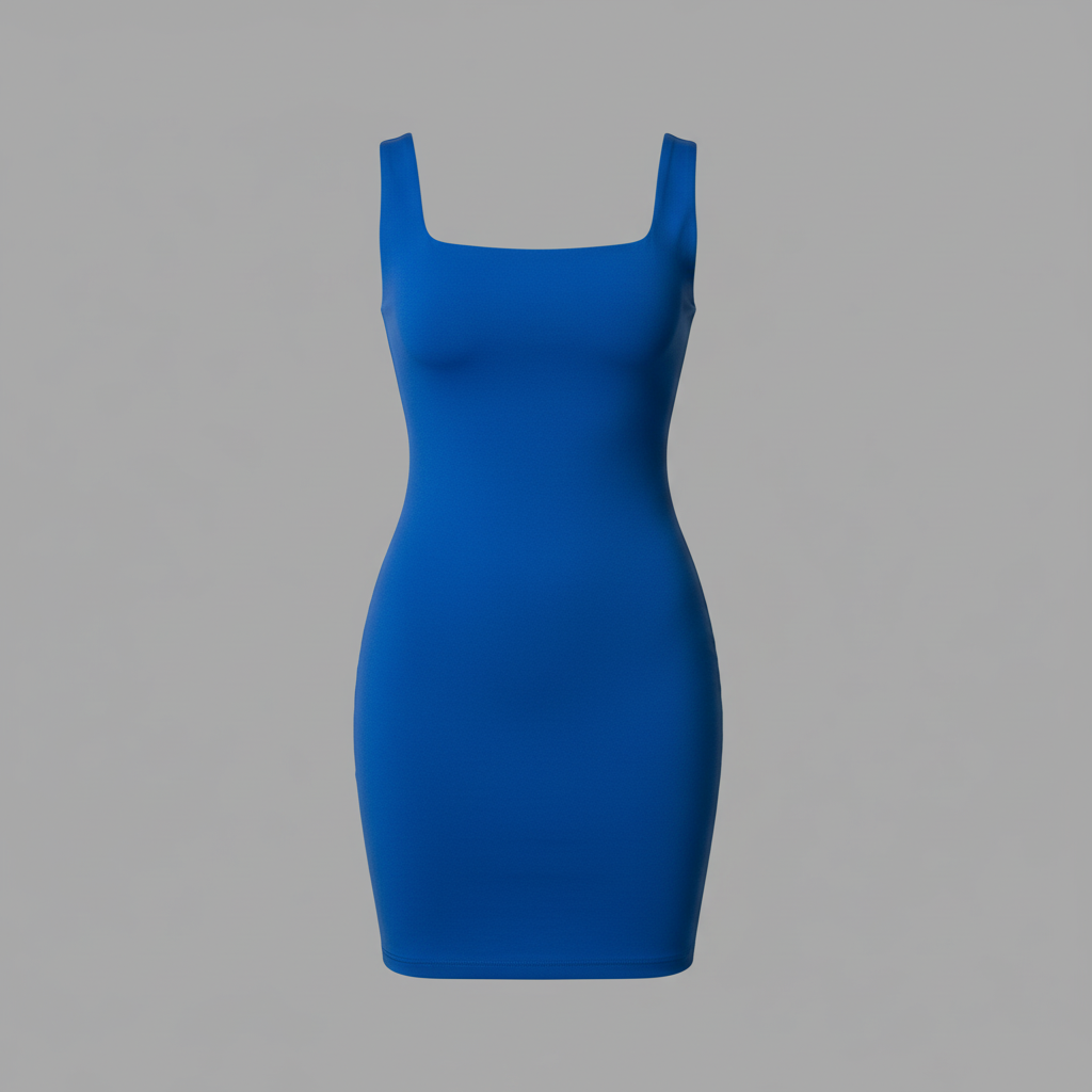 Seamless Square Neck Mini Dress | Women's Black Dress 0