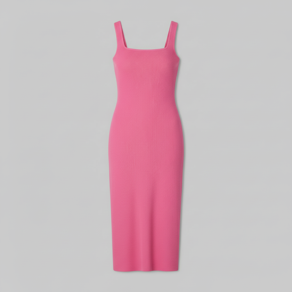 Square Neck Midi Dress | Women's Body Shaping Dress 0