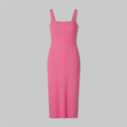 Square Neck Midi Dress | Women's Body Shaping Dress 0