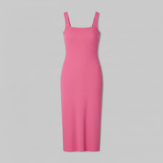 Square Neck Midi Dress | Women's Body Shaping Dress 0