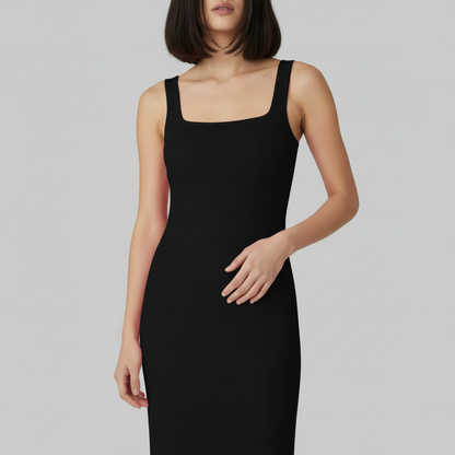 Square Neck Midi Dress | Women's Body Shaping Dress 1