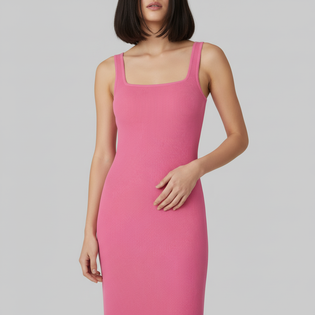 Square Neck Midi Dress | Women's Body Shaping Dress 3